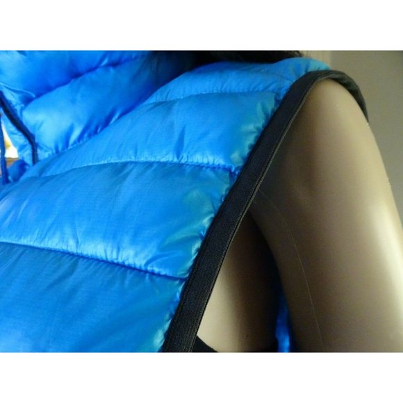 American Eagle Women Puffer Shell  Bubble Jacket Blue Coat Vest Small Sleeveless - Picture 4 of 10